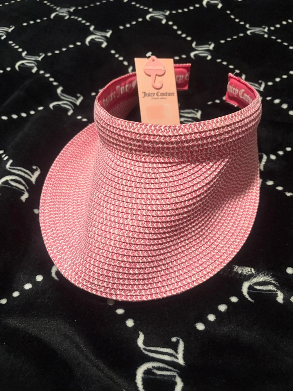 Juicy Couture Pink Woven Sun Visor